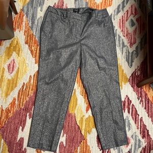 Grey silver and gold wool pants.